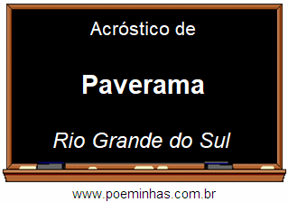 Acróstico da Cidade Paverama