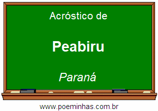 Acróstico da Cidade Peabiru