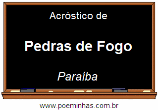 Acróstico da Cidade Pedras de Fogo