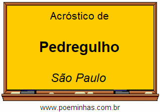 Acróstico da Cidade Pedregulho