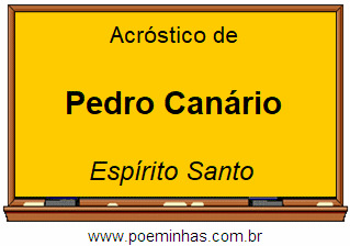 Acróstico da Cidade Pedro Canário