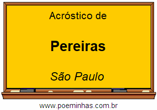 Acróstico da Cidade Pereiras