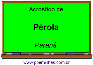 Acróstico da Cidade Pérola