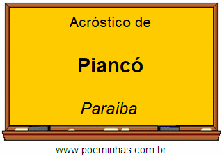 Acróstico da Cidade Piancó