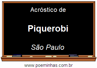 Acróstico da Cidade Piquerobi