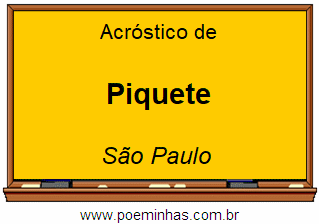 Acróstico da Cidade Piquete