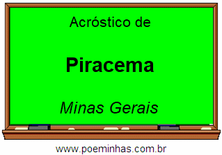 Acróstico da Cidade Piracema