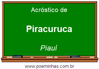 Acróstico da Cidade Piracuruca