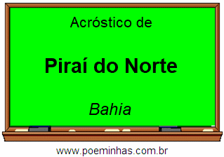 Acróstico da Cidade Piraí do Norte