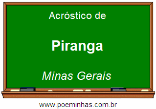 Acróstico da Cidade Piranga