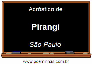 Acróstico da Cidade Pirangi