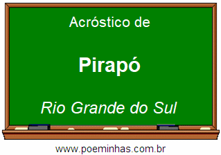 Acróstico da Cidade Pirapó