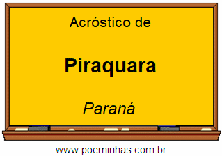 Acróstico da Cidade Piraquara