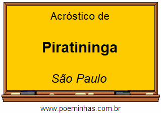 Acróstico da Cidade Piratininga