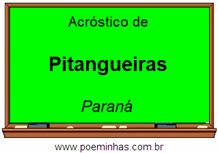 Acróstico da Cidade Pitangueiras