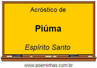 Acróstico da Cidade Piúma