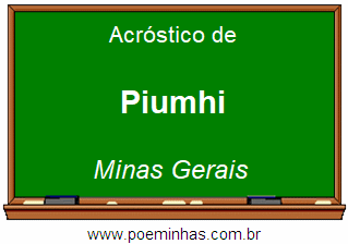 Acróstico da Cidade Piumhi