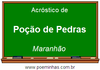 Acróstico da Cidade Poção de Pedras