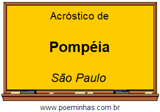 Acróstico da Cidade Pompéia