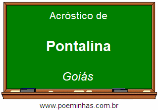 Acróstico da Cidade Pontalina