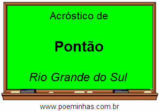 Acróstico da Cidade Pontão