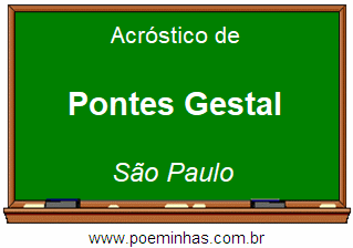 Acróstico da Cidade Pontes Gestal