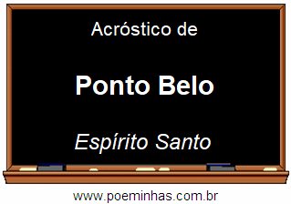 Acróstico da Cidade Ponto Belo