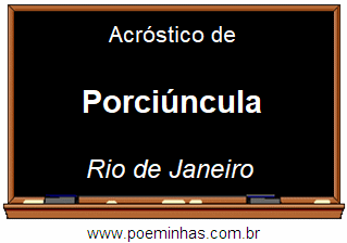 Acróstico da Cidade Porciúncula