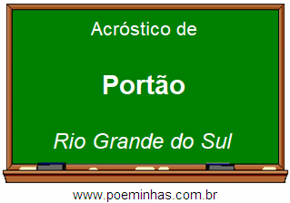 Acróstico da Cidade Portão