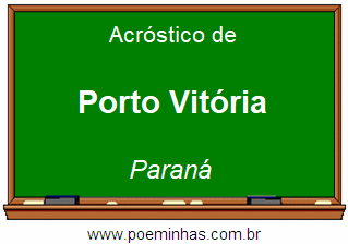 Acróstico da Cidade Porto Vitória