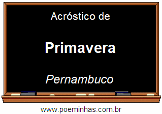 Acróstico da Cidade Primavera