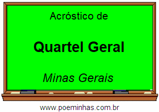 Acróstico da Cidade Quartel Geral