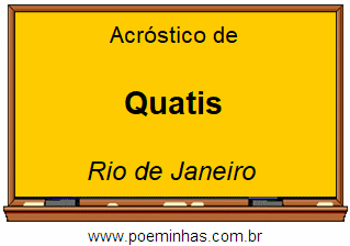 Acróstico da Cidade Quatis