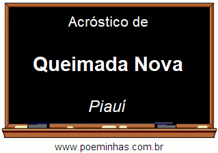 Acróstico da Cidade Queimada Nova