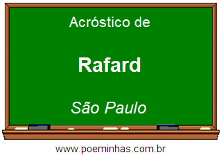 Acróstico da Cidade Rafard