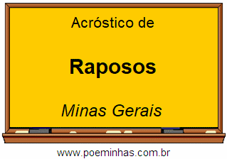 Acróstico da Cidade Raposos