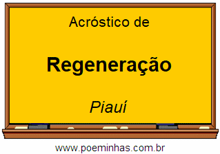 Acróstico da Cidade Regeneração