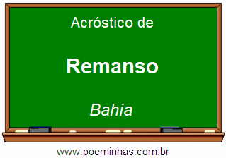 Acróstico da Cidade Remanso