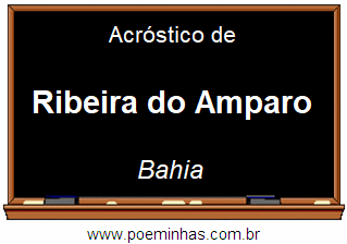 Acróstico da Cidade Ribeira do Amparo