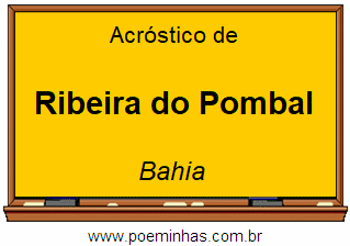 Acróstico da Cidade Ribeira do Pombal