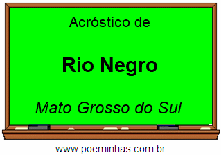 Acróstico da Cidade Rio Negro