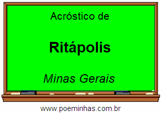 Acróstico da Cidade Ritápolis