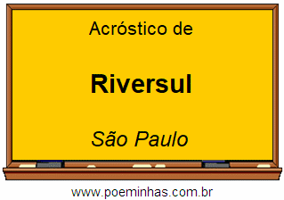 Acróstico da Cidade Riversul