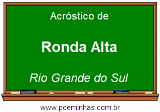 Acróstico da Cidade Ronda Alta