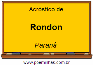 Acróstico da Cidade Rondon