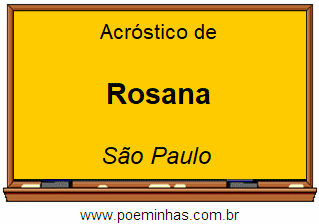 Acróstico da Cidade Rosana