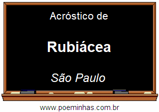 Acróstico da Cidade Rubiácea