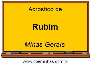 Acróstico da Cidade Rubim