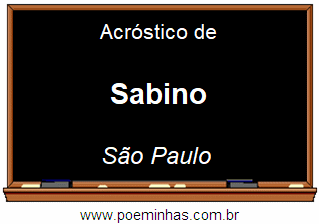 Acróstico da Cidade Sabino