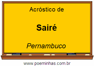 Acróstico da Cidade Sairé